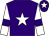 Purple, white star, white sleeves, purple armlets, purple cap, white star