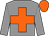 Grey body, orange cross, grey arms, orange cap