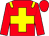 Red body, yellow cross and epaulets, red arms, red cap