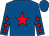 Royal blue, red star, red stars on sleeves, royal blue cap