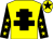 Yellow, black cross of lorraine, black sleeves, yellow stars, yellow cap, black star