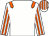 White, orange epaulettes, striped sleeves and cap