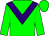 Green body, purple chevron, green arms, green cap