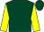 dark green, yellow sleeves