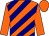 orange, navy diagonal stripes, orange arms and cap