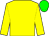 Yellow body, yellow arms, light GREEN cap