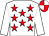 White, red stars, white sleeves, quartered cap