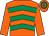 Orange & emerald green chevrons, orange sleeves, hooped cap