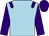 Light blue, purple epaulets, sleeves and cap