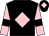 Black, pink diamond, pink sleeves, black armlets, black cap, pink diamond