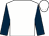 White, dark blue sleeves