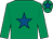 Emerald green, royal blue star and star on cap