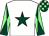 White, dark green star, dark green sleeves, light green diabolo, dark green & light green check cap