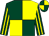 Dark green and yellow (quartered), striped sleeves