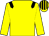 Yellow body, black epaulettes, yellow arms, yellow cap, black striped