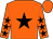 Orange, black star, black stars on sleeves, orange cap