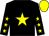 Black, yellow star, black sleeves, yellow stars and cap