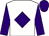 White, purple diamond & sleeves, purple cap