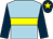 Light blue, yellow hoop, dark blue sleeves, dark blue cap, yellow star