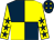 Dark blue and yellow (quartered), yellow sleeves, dark blue stars and stars on cap