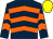 Dark blue, orange chevrons, yellow cap