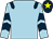 Light blue, dark blue epaulettes & chevrons on slvs,dark blue cap, yellow star