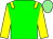 Green body, yellow epaulettes, yellow arms, green-light cap