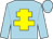 light blue, yellow cross of lorraine