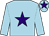 Light blue, purple star and star on cap