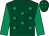 Dark green, emerald green spots, sleeves and spots on cap