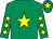 Emerald green, yellow star, diamonds on sleeves, emerald green cap, yellow star