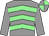 Grey, light green chevrons, grey sleeves, quartered cap