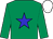 emerald green, blue star, white cap