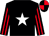 Black, white star, black and red striped sleeves, quartered cap