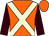 Orange, beige cross belts, brown sleeves