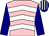 Pink, white chevrons, navy sleeves, striped cap