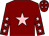 Maroon, pink star, pink stars on sleeves, maroon cap, pink stars