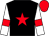 Black, red star, white sleeves, red armlets, red cap