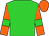 Lime Green, Orange sleeves, Lime Green armlets, Orange cap