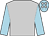 Silver, light blue sleeves and cap, silver spots