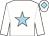 White, light blue star, light blue diamond on cap