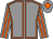 GREY, ORANGE seams, striped sleeves and diamond on cap