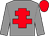 Grey body, red cross of lorraine, grey arms, red cap