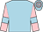 LIGHT BLUE, PINK sleeves, LIGHT BLUE armlets, LIGHT BLUE and PINK hooped cap