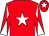 Red, white star, diabolo on sleeves and star on cap