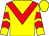 Yellow, red chevron, chevrons on sleeves