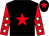 Black body, red star, red arms, white stars, black cap, red star