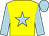 Yellow body, blue-light star, blue-light arms, blue-light cap