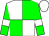 White body, green quartered, green arms, white armlets, white cap