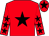 Red, black star, red sleeves, black stars, red cap, black star